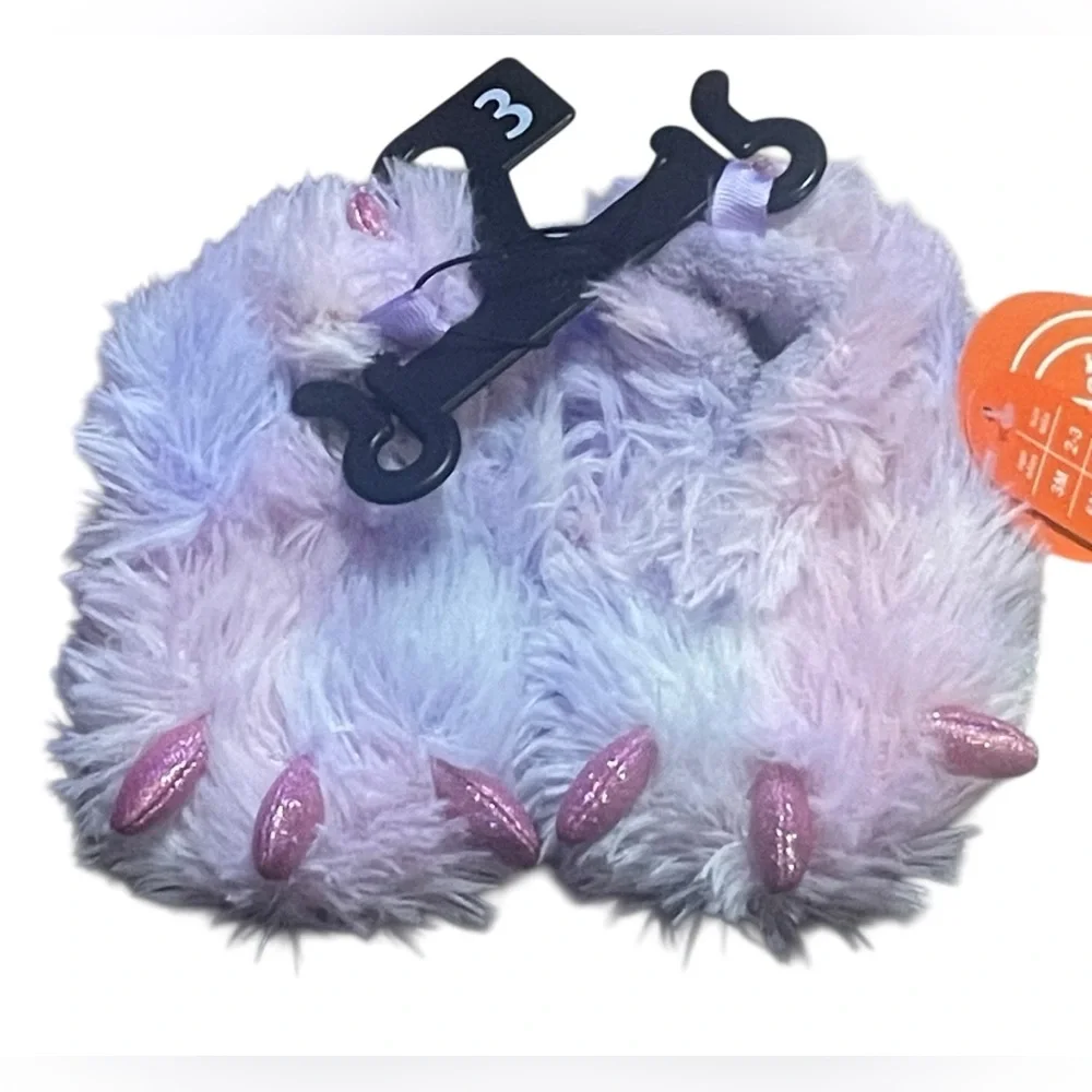 NWT Wonder Nation Baby Girl Monster Claw Slippers Size 3 Tie‎ Dye Plush Booties
